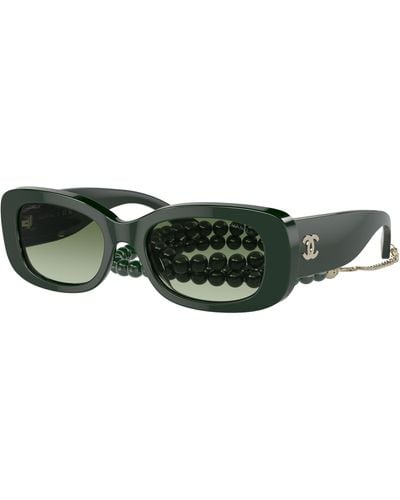 Chanel Sunglass Rectangle Sunglasses CH5488 - Vert