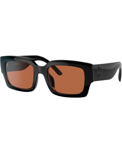 Tory Burch Recycled Rectangular Sunglasses - Black