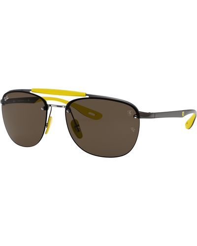 Ray-Ban Rb3662m Scuderia Ferrari Collection Sunglasses Frame Brown Lenses - Black