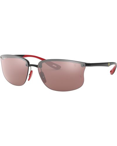 Ray-Ban Rb4322m Scuderia Ferrari Collection Sunglasses Black Frame Silver Lenses Polarized 63-15 - Multicolor