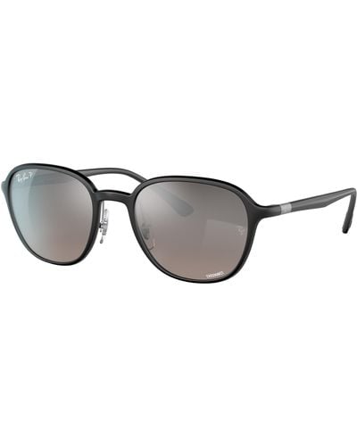 Ray-Ban Sunglasses Unisex Rb4341ch Chromance - Blue Frame Blue Lenses Polarized 51-20 - Black