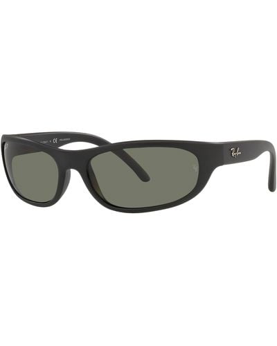 Ray-Ban Rb4033 Polarized Rectangular Sunglasses Matte Black 60.6 Mm