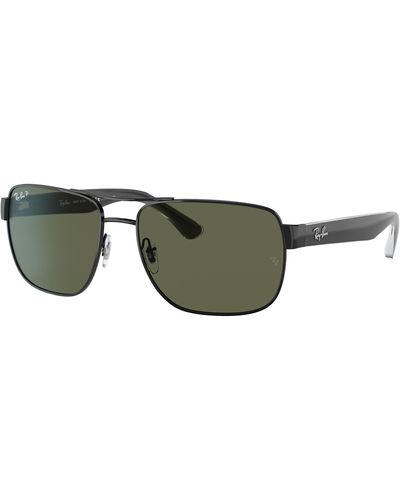 Ray-Ban RB3530 Gafas de sol Negro Montura Verde Lentes polarizados 58-17