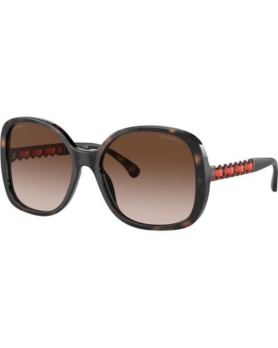 Chanel Sunglass Square Sunglasses Ch5470q - Black