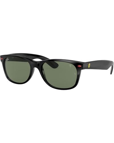 Ray-Ban Sunglasses Unisex Rb2132m Scuderia Ferrari Collection - Black Frame Green Lenses 55-18
