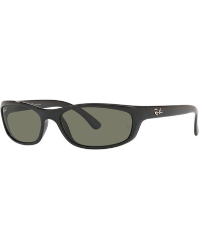 Ray-Ban Rb4115 Polarized Rectangular Sunglasses Black 57.0 Mm