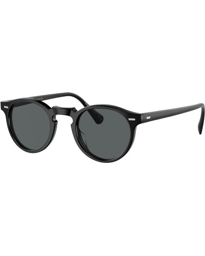 Oliver Peoples Gregory Peck Round Sunglasses - Black