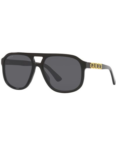 Gucci Aviator Logo Sunglasses - Black