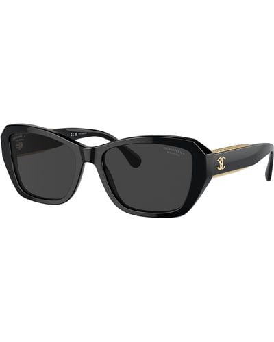 Chanel Sunglass Butterfly Sunglasses Ch5516 - Black
