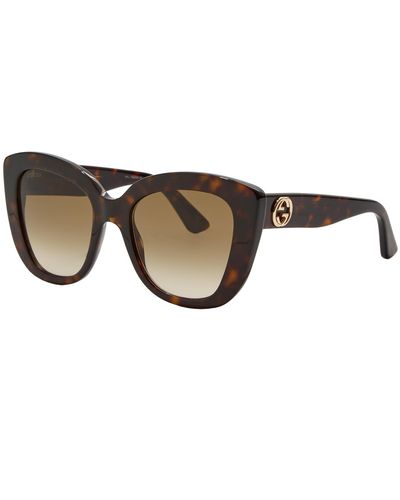 Gucci Havana Gg0327s Cat-eye Frame Sunglasses - Brown