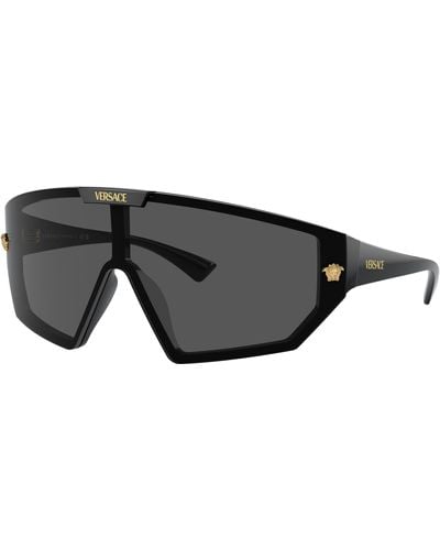 Versace Ve4461 Irregular-frame Acetate Sunglasses - Black