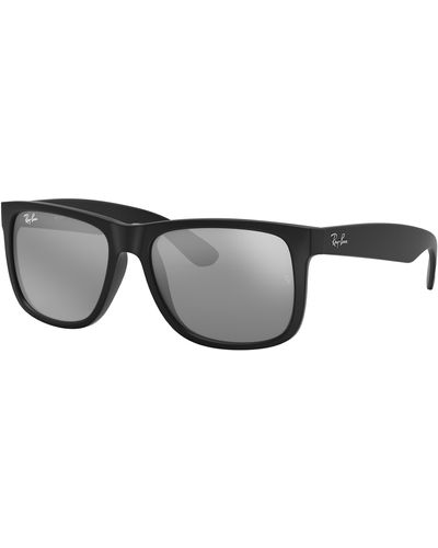 Ray-Ban Rb4165f Justin Low Bridge Fit Rectangular Sunglasses - Black
