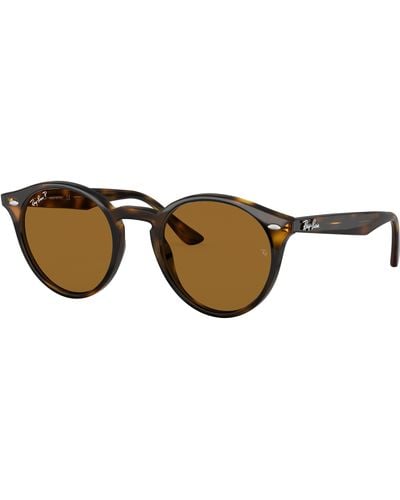 Ray-Ban Rb2180 Round Sunglasses - Brown