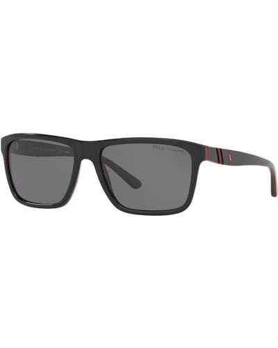 Ralph Lauren Polo Ph4153 Polarised Square Sunglasses - Black