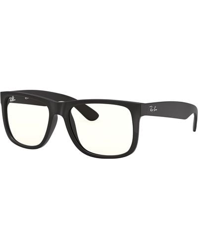 Ray-Ban Justin Clear Sunglasses Rubber Black Frame Clear Lenses 54-17