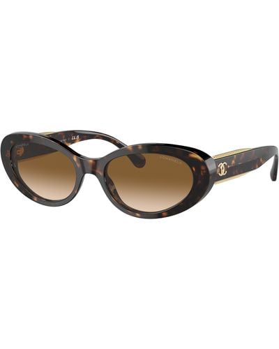 Chanel Sunglass Oval Sunglasses Ch5515 - Black