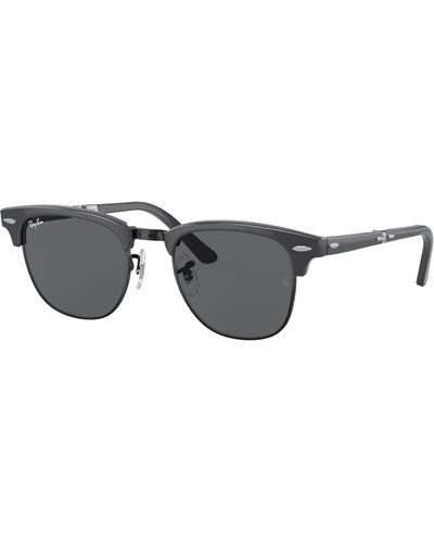 Ray-Ban Clubmaster Folding Sunglasses Grey Frame Grey Lenses 51-21 - Black
