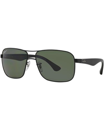 Ray-Ban Rb3516 gafas de sol montura verde lentes polarizados - Negro