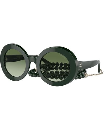 Chanel Sunglass Round Sunglasses CH5489 - Vert