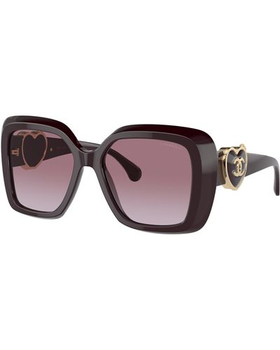 Chanel Sunglass Square Sunglasses Ch5518 - Black