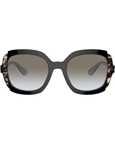 Prada Heritage Round Frame Sunglasses - Black