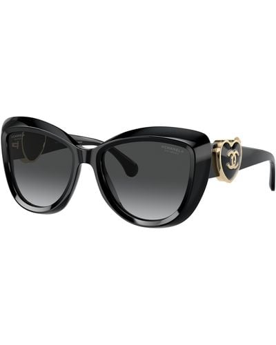 Chanel Sunglass Butterfly Sunglasses Ch5517 - Black