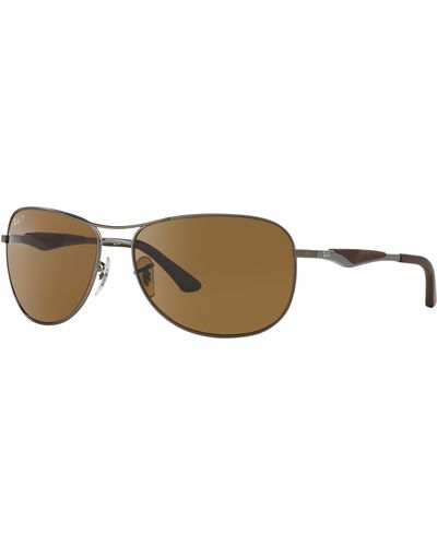 Ray-Ban Rb3519 lunettes de soleil monture verres brun polarisé - Noir