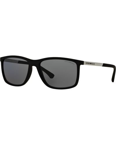Emporio Armani Ea4058 Rectangular Sunglasses - Black