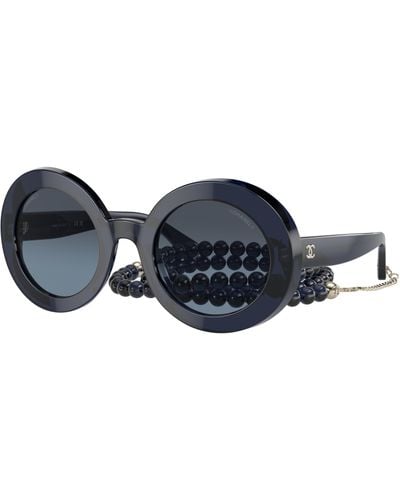 Chanel Sunglass Round Sunglasses Ch5489 - Black