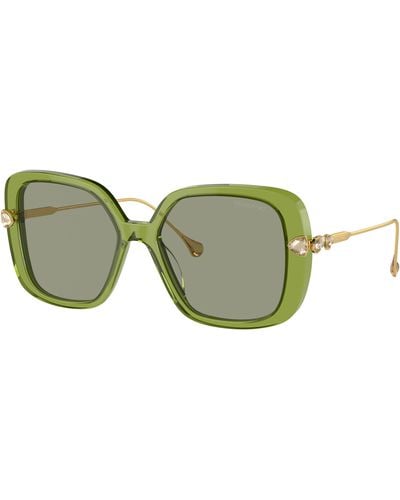 Swarovski Sk6011 Square Sunglasses - Green