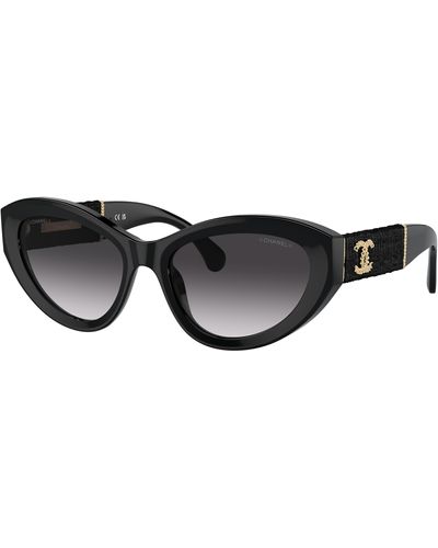 Chanel Sunglass Cat Eye Sunglasses Ch5513 - Black