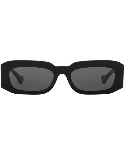 Gucci Rechteckige acetat-sonnenbrille - Schwarz