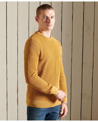 Superdry Academy Dyed Textured Jumper Yellow