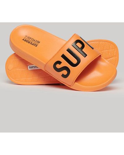 Orange Leather sandals for Men | Lyst