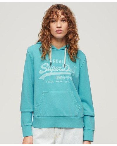 Superdry Neon Graphic Hoodie - Blue