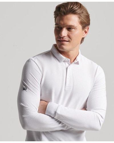 Superdry Studios Organic Cotton Pique Polo Shirt - White