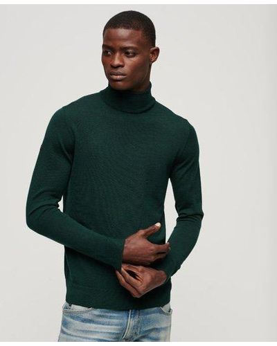 Superdry Merino Roll Neck Sweater - Green