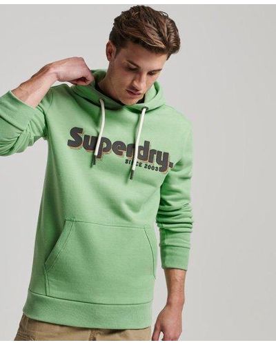 Superdry Sweat à capuche classique avec logo terrain - Vert