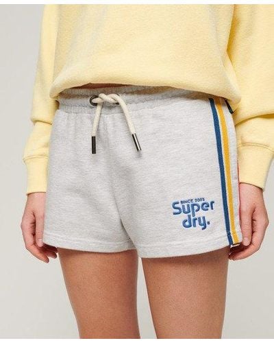 Superdry Rainbow Side Stripe Logo Shorts - White