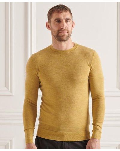 Superdry Studios Merino Crew Sweater - Yellow