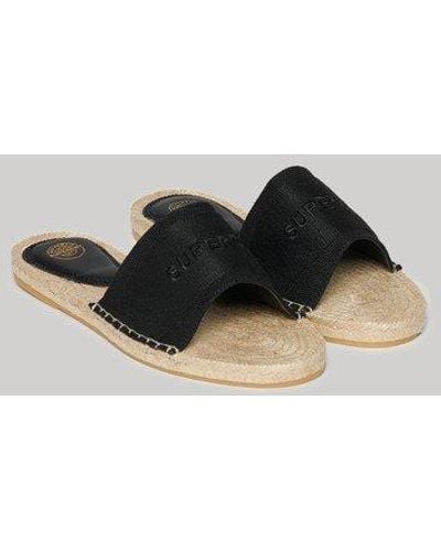 Superdry Canvas Espadrille Overlay Slippers - Bruin