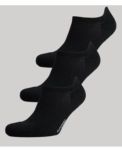 Superdry Lot de chaussettes de sport en coton bio - Noir