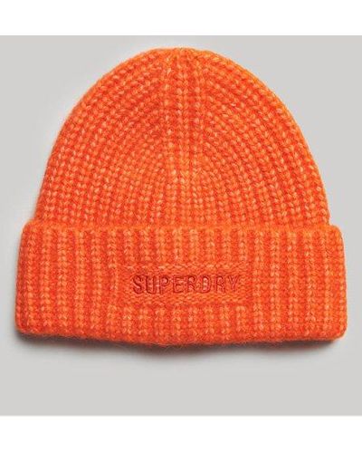 Superdry Bonnet côtelé essential - Orange