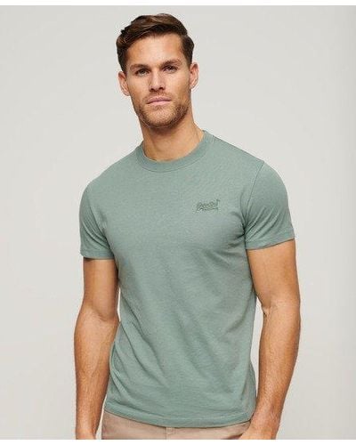 Superdry Organic Cotton Essential Logo Embroidered T-shirt - Green