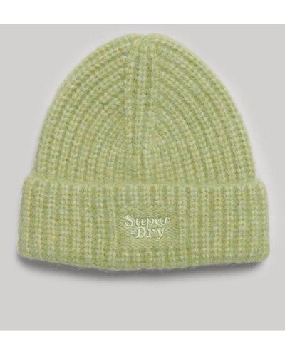 Superdry Rib Knit Beanie Hat - Green