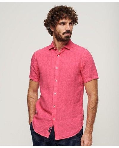 Superdry Studios Casual Linen Shirt - Red