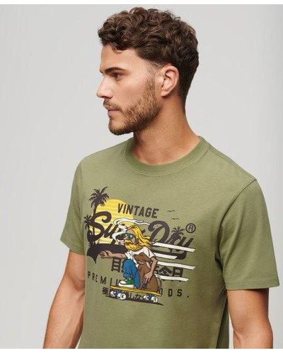 Superdry T-shirt à motif la - Vert
