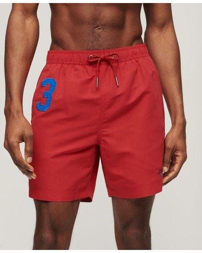 Superdry Gerecyclede Polo Zwemshort - 43 Cm - Rood