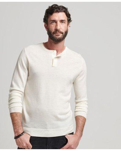 Superdry Merino Crew Neck Henley Knitted Top - Multicolor