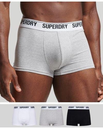 Superdry Organic Cotton Trunk Triple Pack - Gray